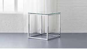 Will Look Perfect Next To Cb2 Tandom Sleeper With Marble Chess Set On Top In Office Smart Glass Top Side T Modern Side Table Glass Side Tables Side Table