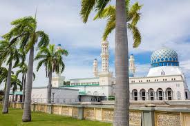 Take a guided tour of the building to learn more about the history and architecture. Kota Kinabalu City Mosque Floating Mosque Or Masjid Bandaraya Kota Kinabalu 129840594 Larastock