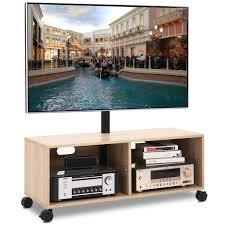 5 out of 5 stars. Rfiver Rolling Tv Unit Cabinet 110cm For Most 32 65 Inch Tv Media Center Corner Stand On Wheels Castors With Mount Bracket Flat Curved Screen Swivel Height Adjustable Oak Max Vesa 600x400mm Tw5001 Buy
