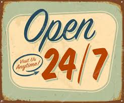 Vintage Open 24/7 sign ⬇ Vector Image by © RealCallahan | Vector Stock  88673966