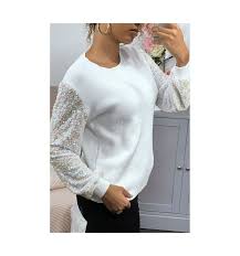 Maybe you would like to learn more about one of these? Pull Blanc Doux Dentelle Et Sequins Casendre Mode