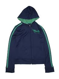 details about arizona jean company women blue zip up hoodie m