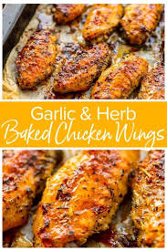 Garlic And Herb Baked Chicken Wings Easy Chicken Recipes Video Recipe Chicken Wing Recipes Baked Wing Recipes Chicken Wing Recipes