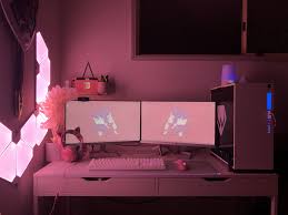 Sharing My Set Up Again Now Featuring My Nanoleafs Girlgamers Game Room Design Gaming Room Setup Gamer Room Decor Multiple sizes available for all screen sizes. gaming room setup gamer room decor