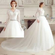 Naturally, the impression one makes on a special occasion deserves reasoned consideration. New Lace Tulle Long Sleeves Ball Gown Wedding Dress White V Neck Bridal Gowns Ebay