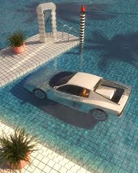 A White Ferrari Testarossa Cooling Down In The Pool White Ferrari Ferrari Testarossa Aesthetic Pictures