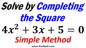 Solve Quadratic Equations Use The Simple Completing The Square Method Solving Quadratic Equations Quadratics Completing The Square