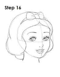 Draw a smaller circle inside each iris for her pupil and shade them in. How To Draw Snow White Snow White Drawing Easy Disney Drawings How To Draw Snow