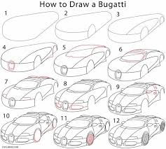 How To Draw A Bugatti Step By Step Drawing Tutorials With Pictures Dessin Voiture Facile Dessins Faciles Dessin