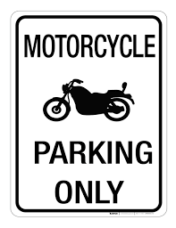 Motorcycle Parking Only Wall Sign Parking Lot Sign Custom Parking Sign Wall Signs