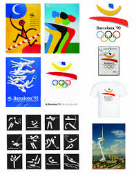 General view of the opening ceremony and fireworks in the olympic stadium at the 1992 olympic games in barcelona, spain. Barcelona 92 Olympics Posters Pictograms T Shirts Stamps Juegos Olimpicos Disenos De Unas Barcelona
