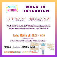 Kirim loker terbaru ke emailmu. Hrd Mitra Kerja On Twitter Hello Jobseeker Mku Membuka Loker Untuk Posisi Kerani Gudang Penempatan Jakut Dan Karawang Untuk Info Lebih Lanjut Silahkan Cek Flyer Berikut Daan Ikuti Walk In Interview Kami