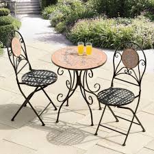 Mosaic Tiled Bistro Outdoor Dining Set Worldstores Gardenparty Http Www Worldstores Co Uk P S Cast Iron Garden Furniture Garden Furniture Sets Bistro Set