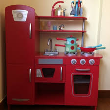 kidkraft red vintage wooden kitchen
