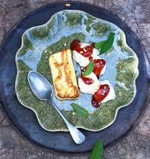 Zwetschgen Sauerrahn Parfait Mit Vanille Griessschnitten Rezept Griessschnitten Parfait Griessschnitten Rezept