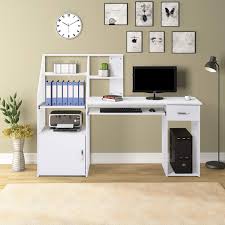 4.7 out of 5 stars 1,086. Merax Computer Desk With Cabinet Home Office Desk Computer Workstation Study Writing Desk With Storage Drawer And Pull Out Keyboard Tray White Amazon In Computers Accessories