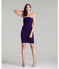 Collection Dresses Purple Strapless Beaded Cocktail Dress Dresscab
