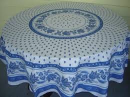 Treated Blue White French Tablecloth French Tablecloths French Fabric French Table Linens