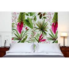 Tete De Lit En Tissu Sous Les Tropiques Fixation Murale Multicolore Mademoiselle Tiss La Redo Tete De Lit En Tissu Modeles De Tete De Lit Tete De Lit Maison
