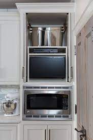 Hidden Kitchen Tv In Cabinet With Retractable Doors Transitional Kitchen Tv In Kitchen Retractable Door Hidden Kitchen