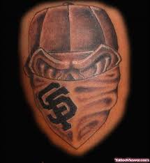 Best black and white bandana. Gansta Head With Bandana Tattoo Design