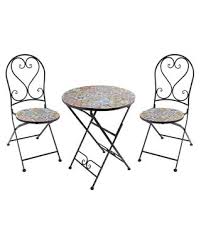 These bistro sets can also be placed on your balcony or the mosaic bistro tiles come in different color combinations and patterns that are simply stunning. Kaemingk Internationalmosaic Tile 3 Piece Bistro Set With Folding Chairs And Table Dailymail