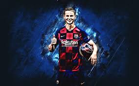 The dutchman tests his knowledge of all things football, travel and barça! Download Wallpapers Frenkie De Jong Fc Barcelona Photoshoot Dutch Soccer Player Midfielder Portrait Blue Stone Background La Liga Spain Football For Desktop Free Pictures For Desktop Free