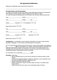 The pet addendum is usually needed when there is an update in the existing rental lease agreement. Fillable Pet Agreement Addendum Printable Pdf Download