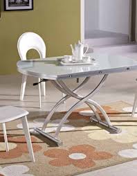 Round Transforming Coffee Table Leaves Down And Half Way Lowered Expandfurniture Com Mesa Centro Elevable Muebles Mesas