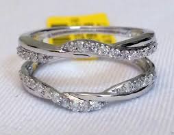 14kt White Gold Wave Ribbon Style Solitaire Enhancer Diamonds Ring Guard Wrap Morganite Engagement Ring Rose Gold Vintage Engagement Rings Unique Stylish Rings