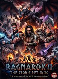 RAGNAROK II: THE STORM RETURNS (2025) ⚡🌊⛰️ Starring: Chris Hemsworth,  Jason Momoa, Dwayne Johnson “Where lightning meets the tide, choose who you  are.” 🔱 Auroras fracture the sky; winter blooms in summer;