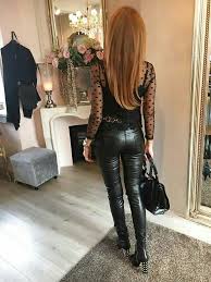 White Woman Wearing Black Pants And Her Boots6 Leather Pants Women Leather Outfit Leggings Are Not Pants