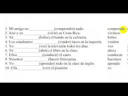 spanish practice conjugating er ir verbs in the present tense