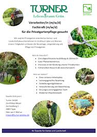 # eine abgeschlossene berufsausbildung als landschaftsgärtner (m/w/d) bzw. Stellenangebot Turner Gmbh Garten Und Landschaftsbau