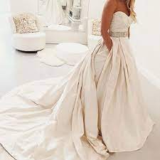 Dupioni Silk Wedding Dress With Pocket Wedding Dress With Pockets Glam Wedding Dress Wedding Dresses Strapless