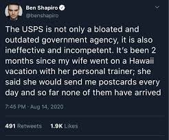 Your wife is lying to you, ben. Ben On Usps Ineptitude Toiletpaperusa