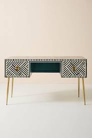 Just Three And A Half Feet Wide Our New Optical Inlay Desk Featuring Bone Inlay And An Eye Catching Teal Knee In 2020 Bone Inlay Furniture Inlay Furniture Bone Inlay
