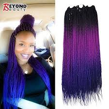 Black And Purple Braids Black Purple And Blue Ombre Crochet Box Braid Style Hair Styles Box Braids Styling Crochet Box Braids
