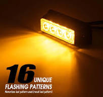 (2pcs/lot) DC12V 24V 4-LED White & Amber Car Truck Van Side Strobe Light  Warning Flasher Caution flash Emergency Construction - AliExpress