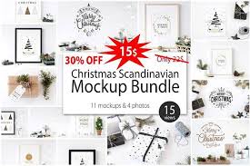 Christmas Scandinavian Mockup Bundle In 2020 Scandinavian Christmas Postcard Mockup Frame Mockups