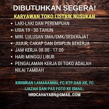 E makaryo bursa kerja provin. Lowongan Kerja Karyawan Toko Listrik Nusukan Solo Info Loker Solo
