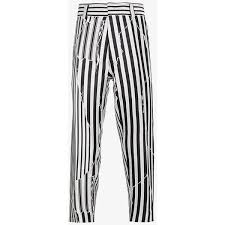 Black And White Striped Pants Mens Haider Ackermann Silk Defected Stripe Trousers 1 805 Liked On Polyvore Featuring Men S Fashion Men Tuxedo Stripe Pants Mens Silk Pants Cropped Pants Men