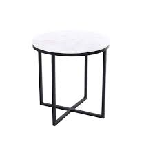 Horizon Interseas Havana Black Iron Side Table With Marble Top Coffee Table Side Table Black Side Table