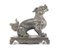 5 chinese fengshui red bronze copper foo dog guardian lion kylin unicorn statue. Lot Signed Antique Chinese Bronze Foo Dog Lion Statue