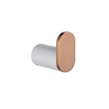 Britta wall mounted small single towel robe hook coat hanger towel holder, brass coated. Royd Robe Hook White And Rose Gold Otc Tiles Bathroom