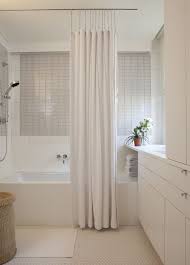 Like This Shower Rod Hanging From The Ceiling Interior Design Decoration Modern Shower Curtains Farmhouse Shower Bathroom Shower Curtains