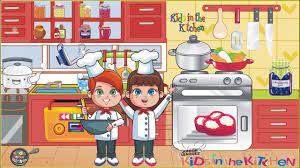 These thematic pictures of kitchen are analogous to a visual dictionary. Chef Kids At Kitchen Kids Kitchen Cartoon Kids Cartoon Kids Cooking With New Kitchen Toy Toy Youtube