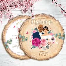 Faire part mariage mary art cards faire part sur mesure. Faire Part De Mariage Original Fond Rondelle De Bois Invitation Bohem Faire Part Mariage Champetre Faire Part Mariage Original Invitation Mariage Originale