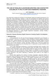Sememangnya semangat nasionalisme ini semakin berkurangan terutama dalam kalangan generasi muda kita lantaran corak kehidupan yang semakin berubah selari dengan perubahan zaman. Pdf The Use Of English Classroom Greeting And Character Building In Tk Pelita Sari Desa Mambang Tabanan