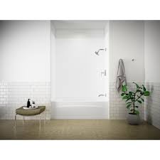 The history of the bathtub old house journal magazine. Kohler Choreograph 32 In X 60 In X 72 In Bath And Shower Stall With Right Hand Drain Tub In White K R825 Ra 0 5 The Home Depot